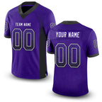 Custom Purple Black-White Drift Fashion Football Jersey