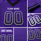 Custom Purple Black-White Drift Fashion Football Jersey detail