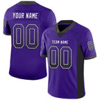 Custom Purple Black-White Drift Fashion Football Jersey photo 1