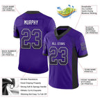 Custom Purple Black-White Drift Fashion Football Jersey photo 3