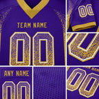 Custom Purple Old Gold-White Drift Fashion Football Jersey detail