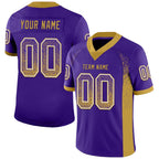 Custom Purple Old Gold-White Drift Fashion Football Jersey photo 1
