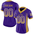 Custom Purple Old Gold-White Drift Fashion Football Jersey photo 2