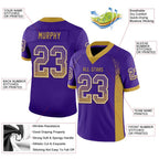 Custom Purple Old Gold-White Drift Fashion Football Jersey photo 3
