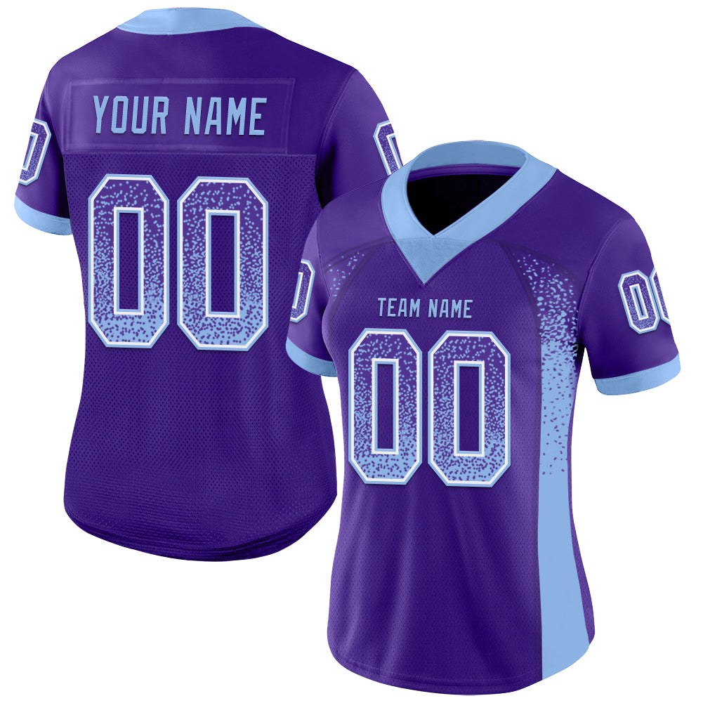 Custom Purple Light Blue-White Drift Fashion Football Jersey photo 2