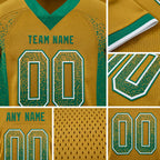 Custom Old Gold Kelly Green-White Drift Fashion Football Jersey detail