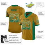 Custom Old Gold Kelly Green-White Drift Fashion Football Jersey photo 3