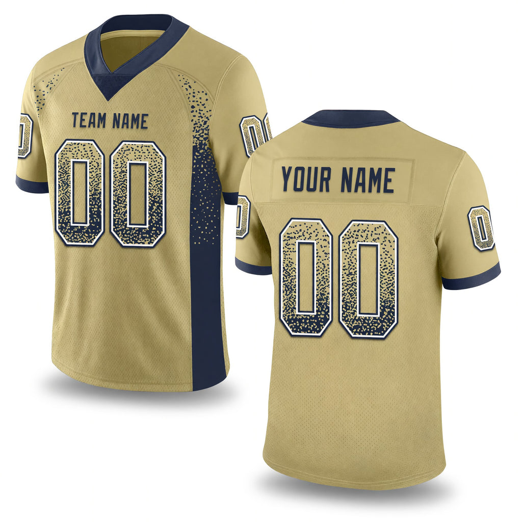 Custom Vegas Gold Navy-White Drift Fashion Football Jersey