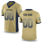 Custom Vegas Gold Navy-White Drift Fashion Football Jersey