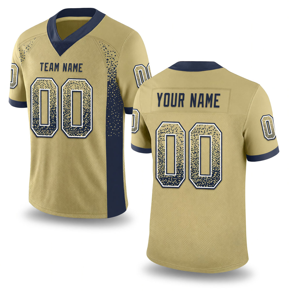 Custom Vegas Gold Navy-White Drift Fashion Football Jersey