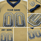 Custom Vegas Gold Navy-White Drift Fashion Football Jersey detail