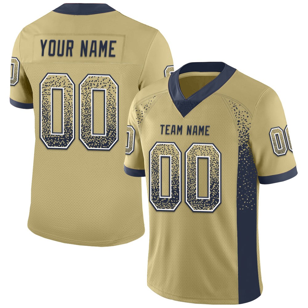 Custom Vegas Gold Navy-White Drift Fashion Football Jersey photo 1