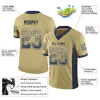 Custom Vegas Gold Navy-White Drift Fashion Football Jersey photo 2