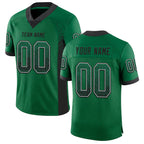 Custom Kelly Green Black-Gray Drift Fashion Football Jersey