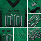Custom Kelly Green Black-Gray Drift Fashion Football Jersey detail
