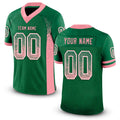 Custom Kelly Green Medium Pink-White Drift Fashion Football Jersey