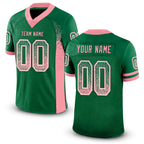 Custom Kelly Green Medium Pink-White Drift Fashion Football Jersey
