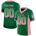 Custom Kelly Green Medium Pink-White Drift Fashion Football Jersey photo 1