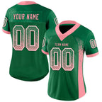 Custom Kelly Green Medium Pink-White Drift Fashion Football Jersey photo 2