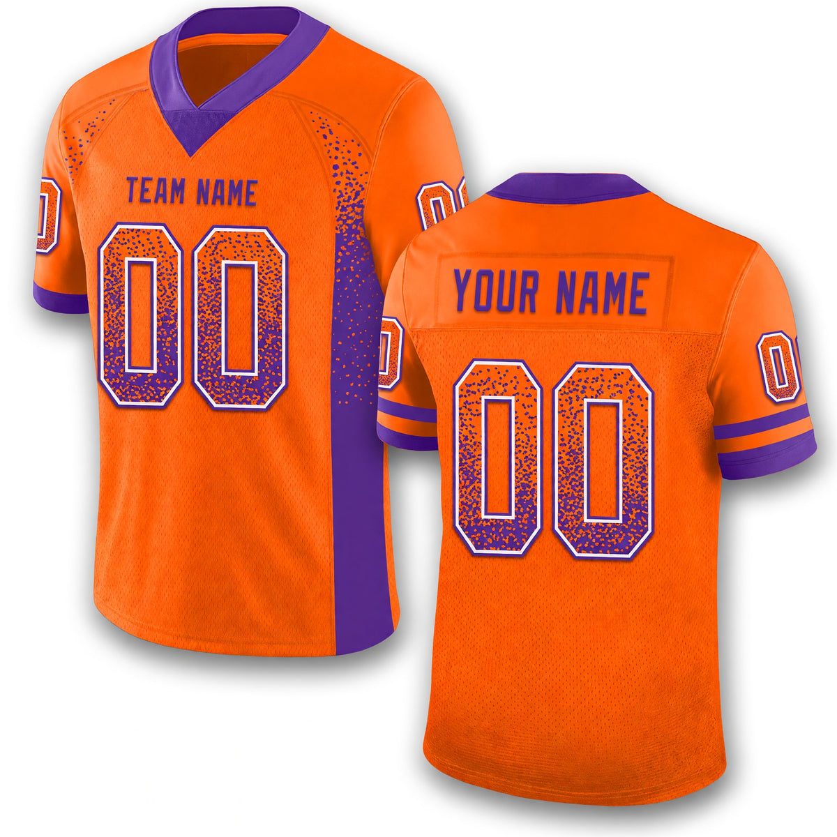 Custom Orange Purple-White Drift Fashion Football Jersey