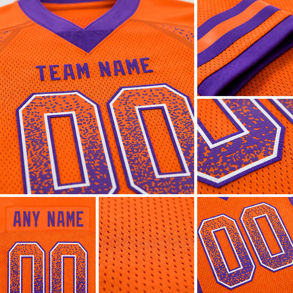 Custom Orange Purple-White Drift Fashion Football Jersey detail