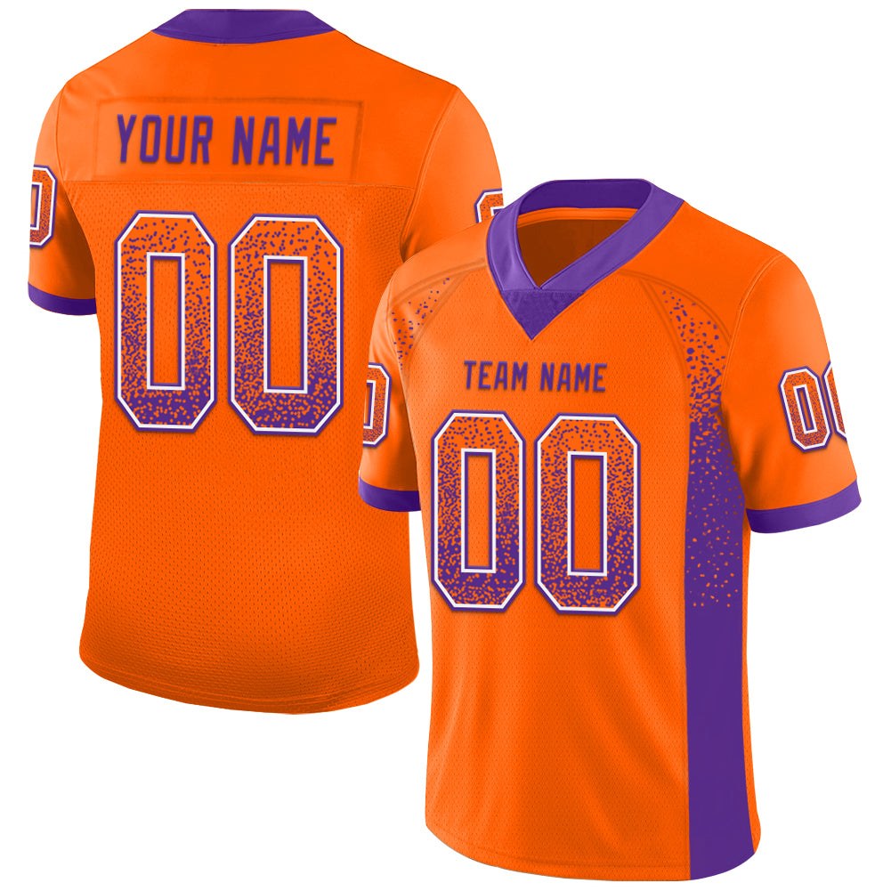 Custom Orange Purple-White Drift Fashion Football Jersey photo 1