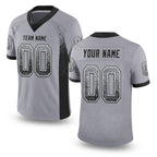 Custom Gray Black-White Drift Fashion Football Jersey