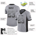Custom Gray Black-White Drift Fashion Football Jersey photo 2