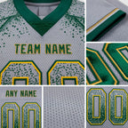 Custom Gray Green-Gold Drift Fashion Football Jersey detail