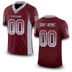 Custom Burgundy Gray-White Drift Fashion Football Jersey