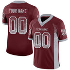 Custom Burgundy Gray-White Drift Fashion Football Jersey photo 1