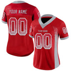 Custom Red Gray-White Drift Fashion Football Jersey photo 2