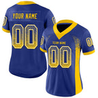 Custom Royal Yellow-White Drift Fashion Football Jersey photo 2