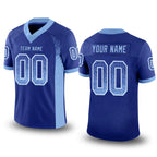 Custom Royal Light Blue-White Drift Fashion Football Jersey