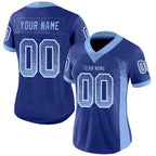 Custom Royal Light Blue-White Drift Fashion Football Jersey photo 2