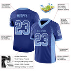 Custom Royal Light Blue-White Drift Fashion Football Jersey photo 3