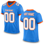 Custom Powder Blue White-Orange Mesh Authentic Football Jersey