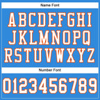 Custom Powder Blue White-Orange Mesh Authentic Football Jersey photo 2