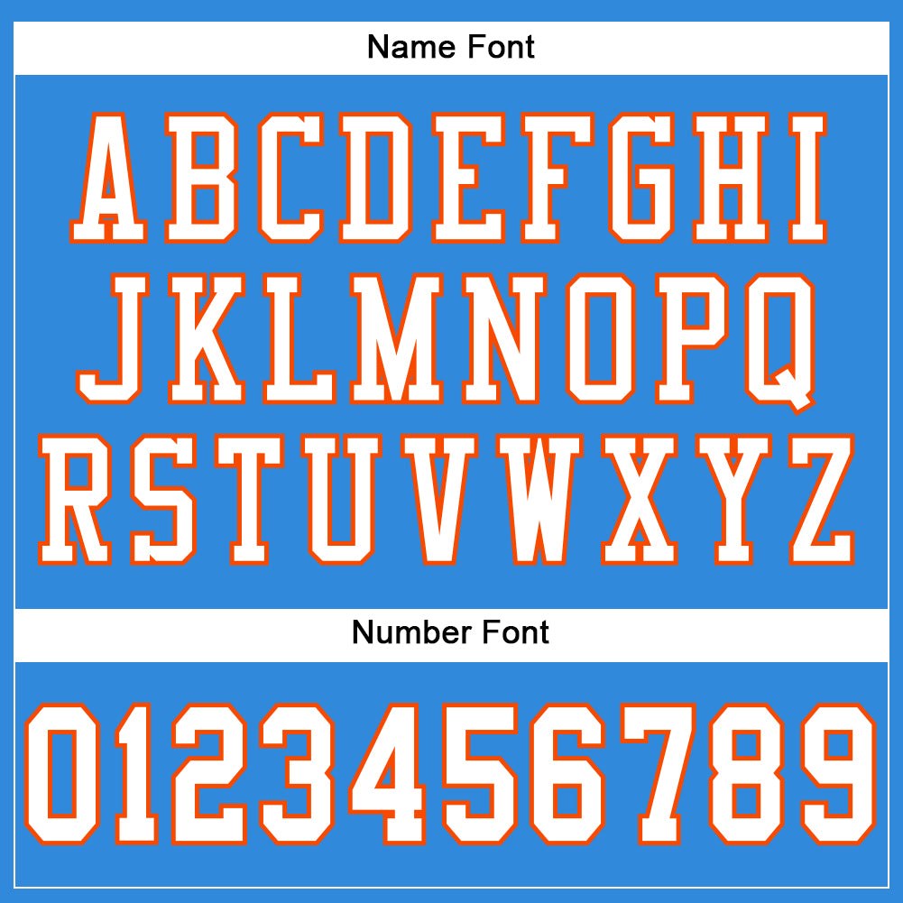 Custom Powder Blue White-Orange Mesh Authentic Football Jersey photo 2