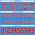 Custom Stitched Powder Blue Red-White Football Pullover Sweatshirt Hoodie photo 3