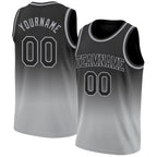 Custom Black Black-Gray Authentic Fade Fashion Basketball Jersey photo 1