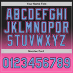 Custom Black Light Blue-Pink Authentic Fade Fashion Basketball Jersey photo 2