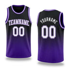 Custom Black White-Purple Authentic Fade Fashion Basketball Jersey