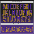 Custom Black Purple-Gold Authentic Fade Fashion Basketball Jersey photo 2