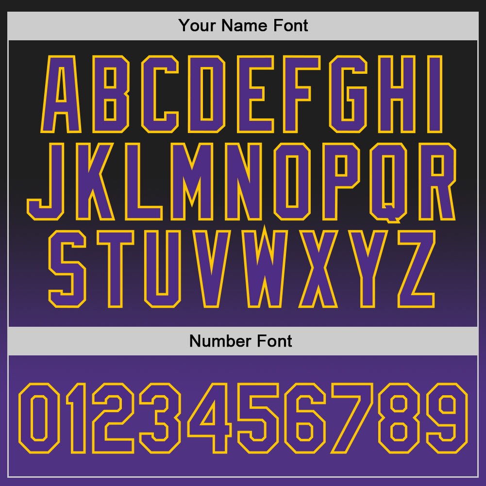 Custom Black Purple-Gold Authentic Fade Fashion Basketball Jersey photo 2