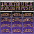 Custom Black Purple-Gold Authentic Fade Fashion Basketball Jersey photo 3