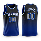Custom Black Royal-White Authentic Fade Fashion Basketball Jersey