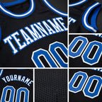 Custom Black Royal-White Authentic Fade Fashion Basketball Jersey detail
