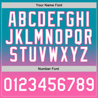 Custom Teal White-Pink Authentic Fade Fashion Basketball Jersey photo 2