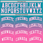 Custom Teal White-Pink Authentic Fade Fashion Basketball Jersey photo 3
